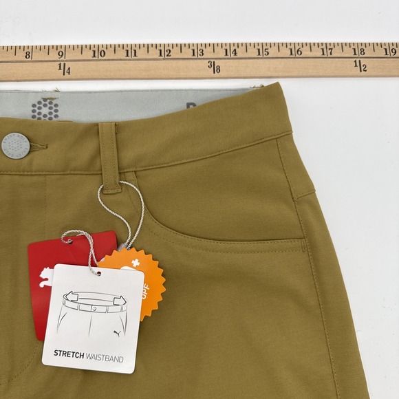 Puma Golf Pants Men 30x32 Performance Fit Khaki Stretch Waist Straight Leg NWT - Picture 3 of 13